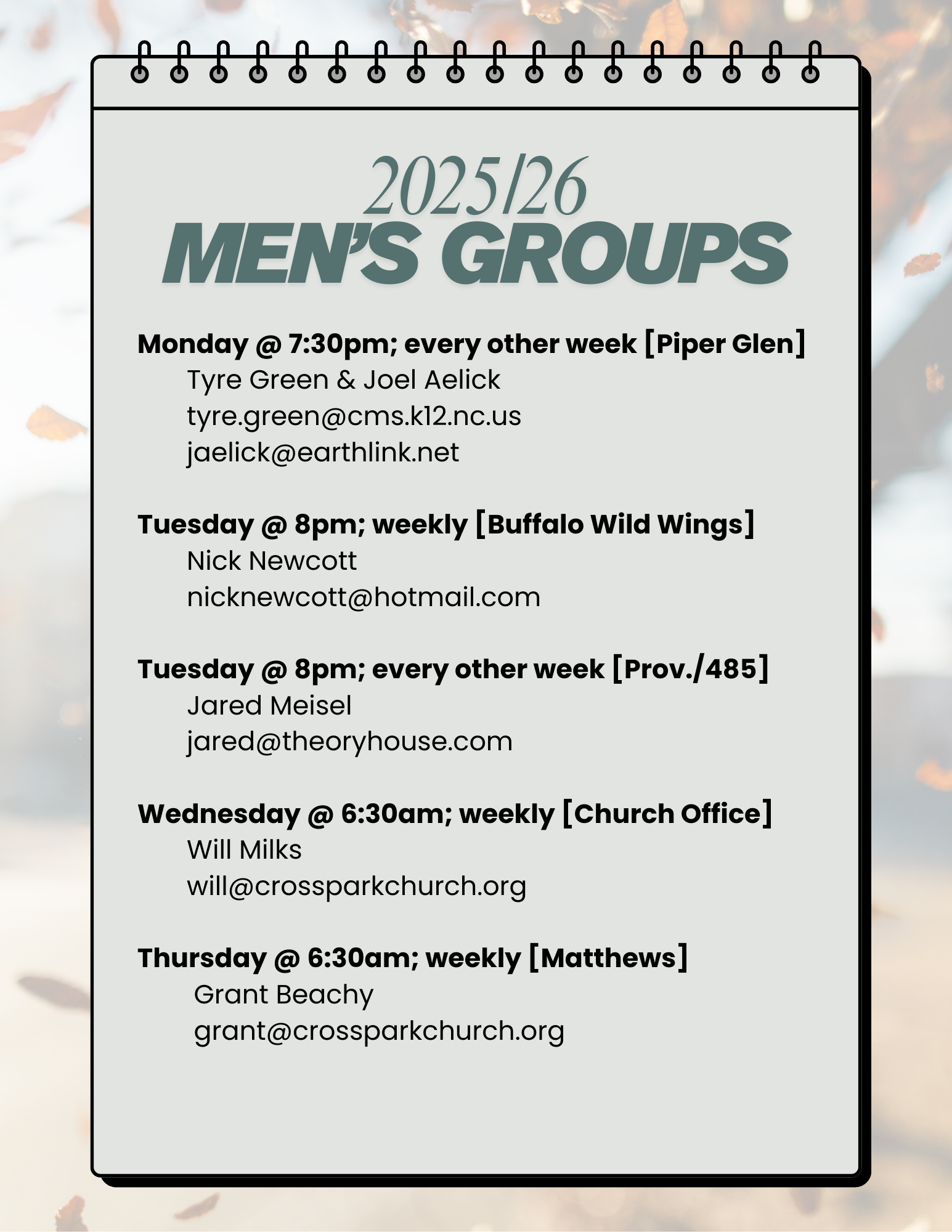 2025-26 Men’s Groups